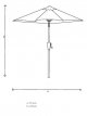 Wood-Effect Wind-Up Parasol, 2.2m