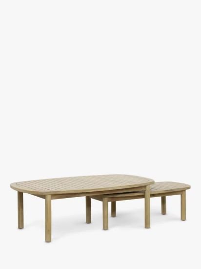 Nesting Garden Coffee Tables, Set of 2, (Acacia Wood), Natural