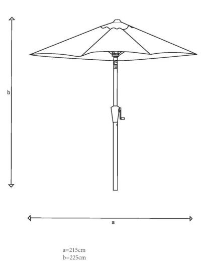 Metal Pole Garden Parasol, 2.2m