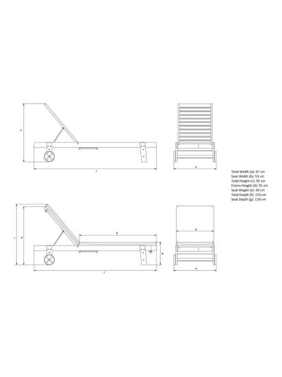 Acacia Wood Sun Lounger, Natural