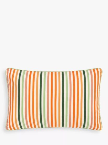 Country Stripe Indoor/Outdoor Cushion, Melon
