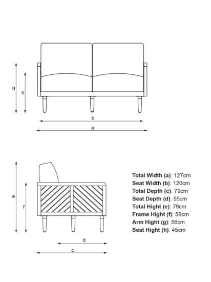 2-Seater Garden Sofa,(Acacia Wood)